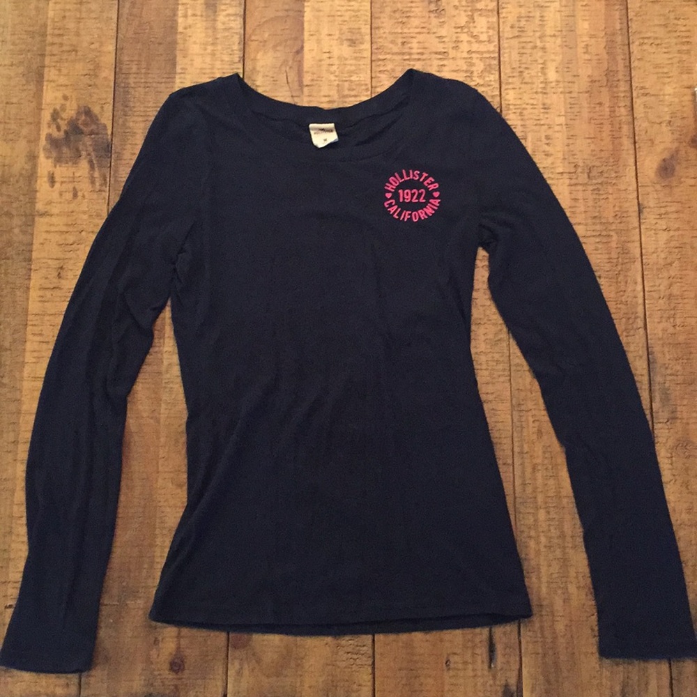 Navy Blue Hollister Long Sleeved Shirt